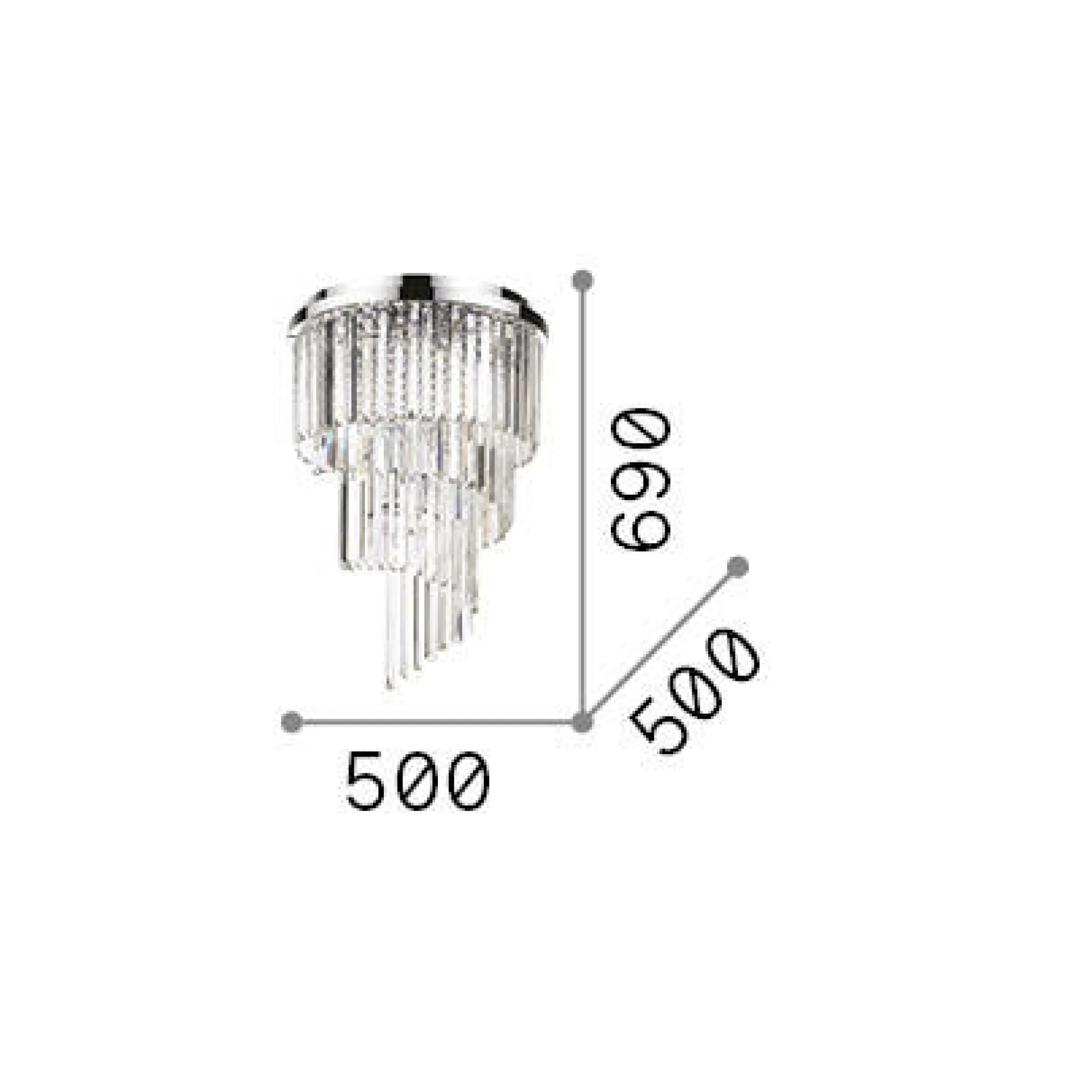 Ideal-Lux - Lampada da soffitto CARLTON PL12 , 50 x 50 x h69 cm,<Dmora Best Sale