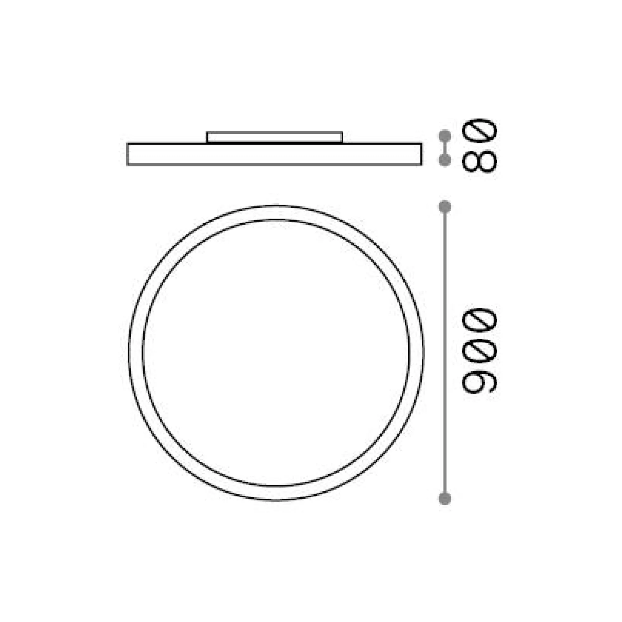 Ideal-Lux - Lampada da soffitto FLY PL D90 4000K , 90 x 90 x h8 cm,<Dmora Shop