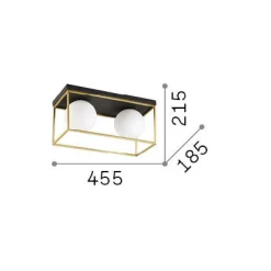 Ideal-Lux - Lampada da soffitto LINGOTTO PL2 , 46 x 19 x h22 cm,<Dmora Flash Sale