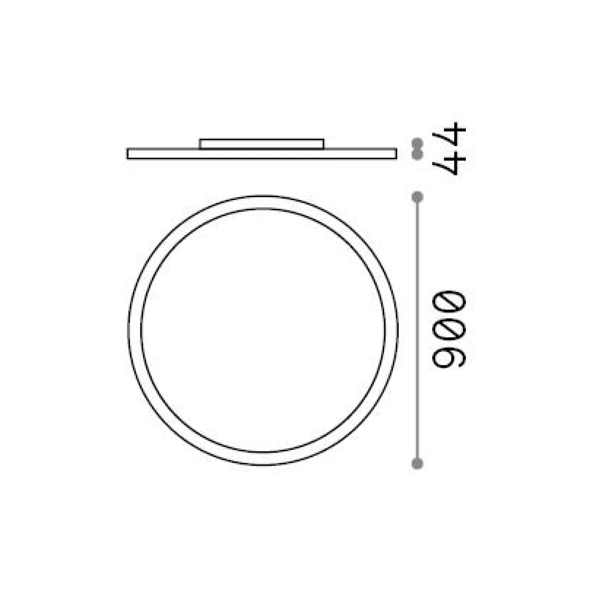 Ideal-Lux - Lampada da soffitto FLY SLIM PL D90 3000K, 90 x 90 x h4 cm,<Dmora Hot
