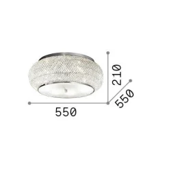 Ideal-Lux - Lampada da soffitto PASHA' PL10 , 55 x 55 x h21 cm,<Dmora Store