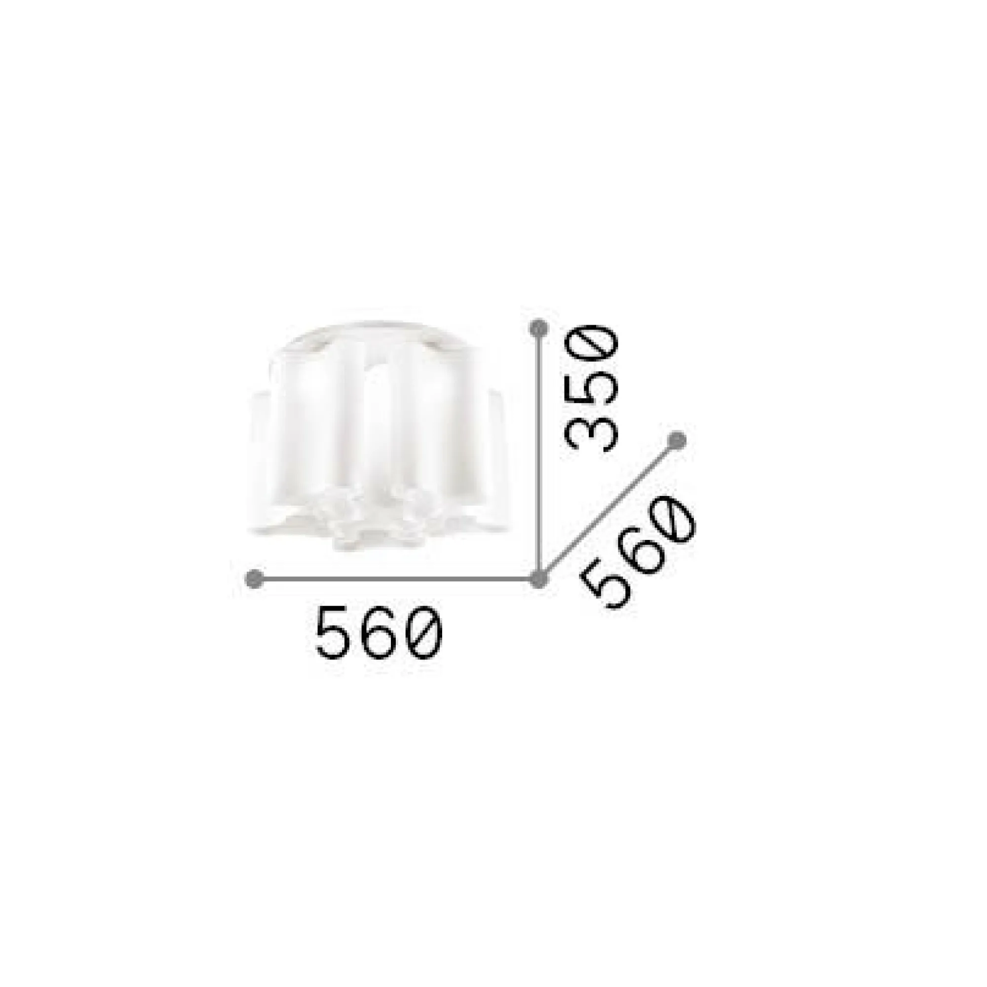 Ideal-Lux - Lampada da soffitto COMPO PL6 FUME', 56 x 56 x h35 cm,<Dmora Online