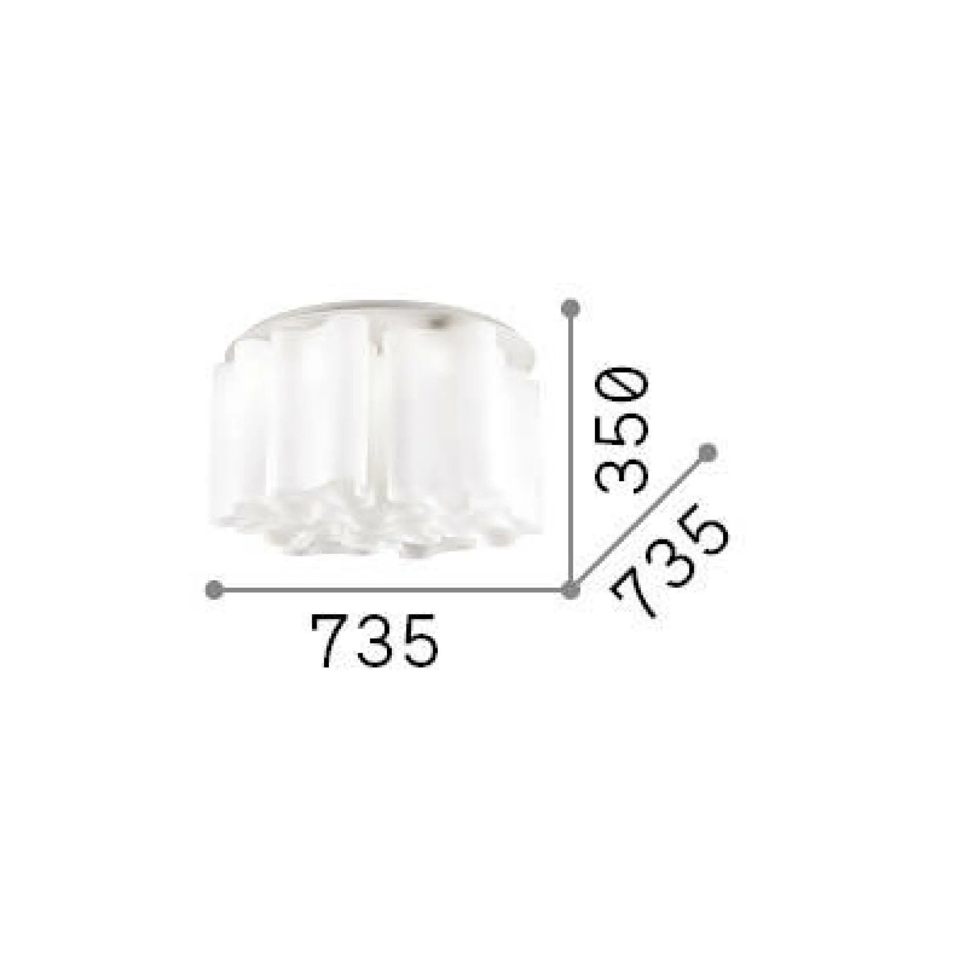 Ideal-Lux - Lampada da soffitto COMPO PL10 FUME', 74 x 74 x h35 cm,<Dmora Sale