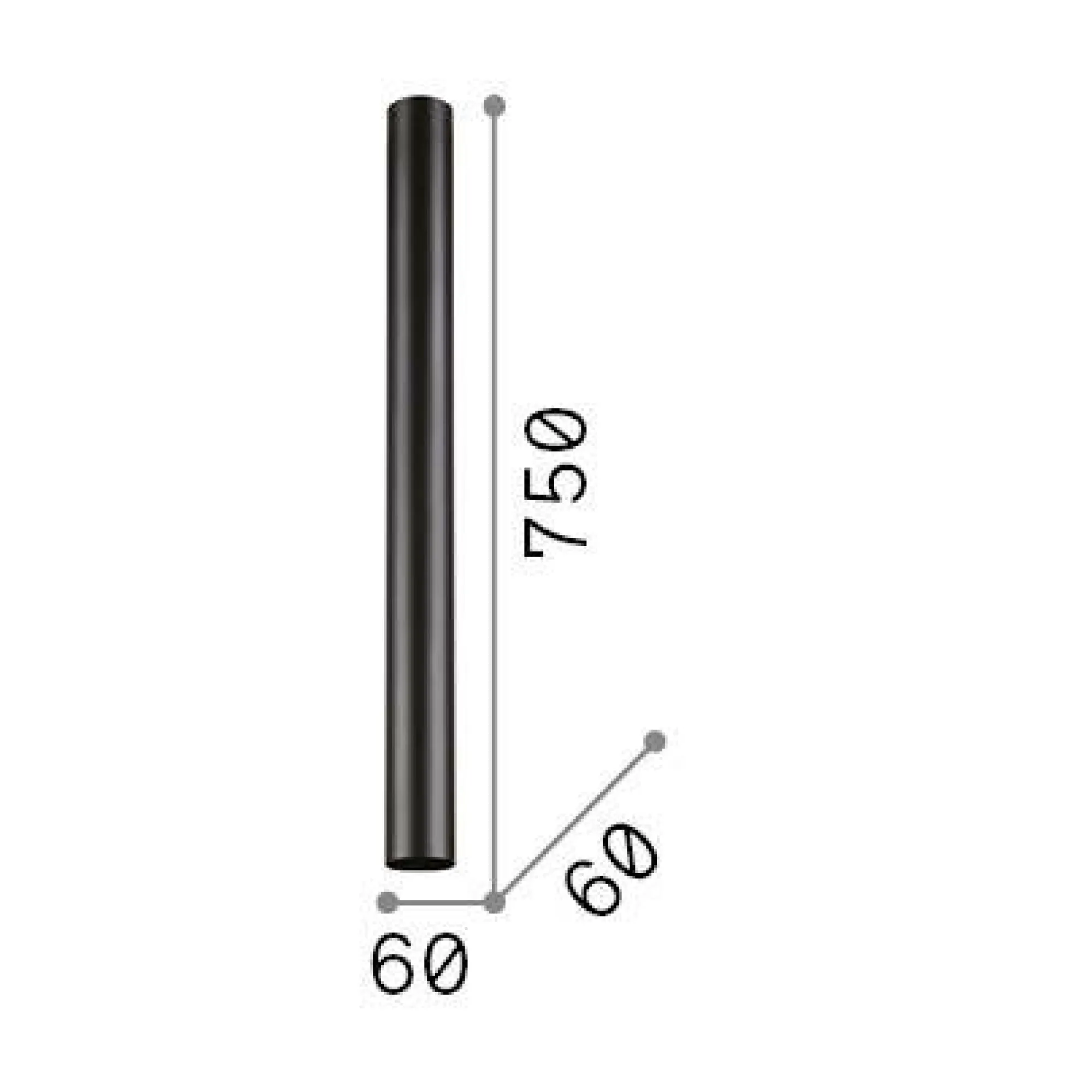 Ideal-Lux - Lampada da soffitto LOOK PL1 H75 , 6 x 6 x h75 cm,<Dmora New