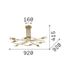 Ideal-Lux - Lampada da soffitto TRIUMPH PL8 , 92 x 92 x h42 cm,<Dmora Shop