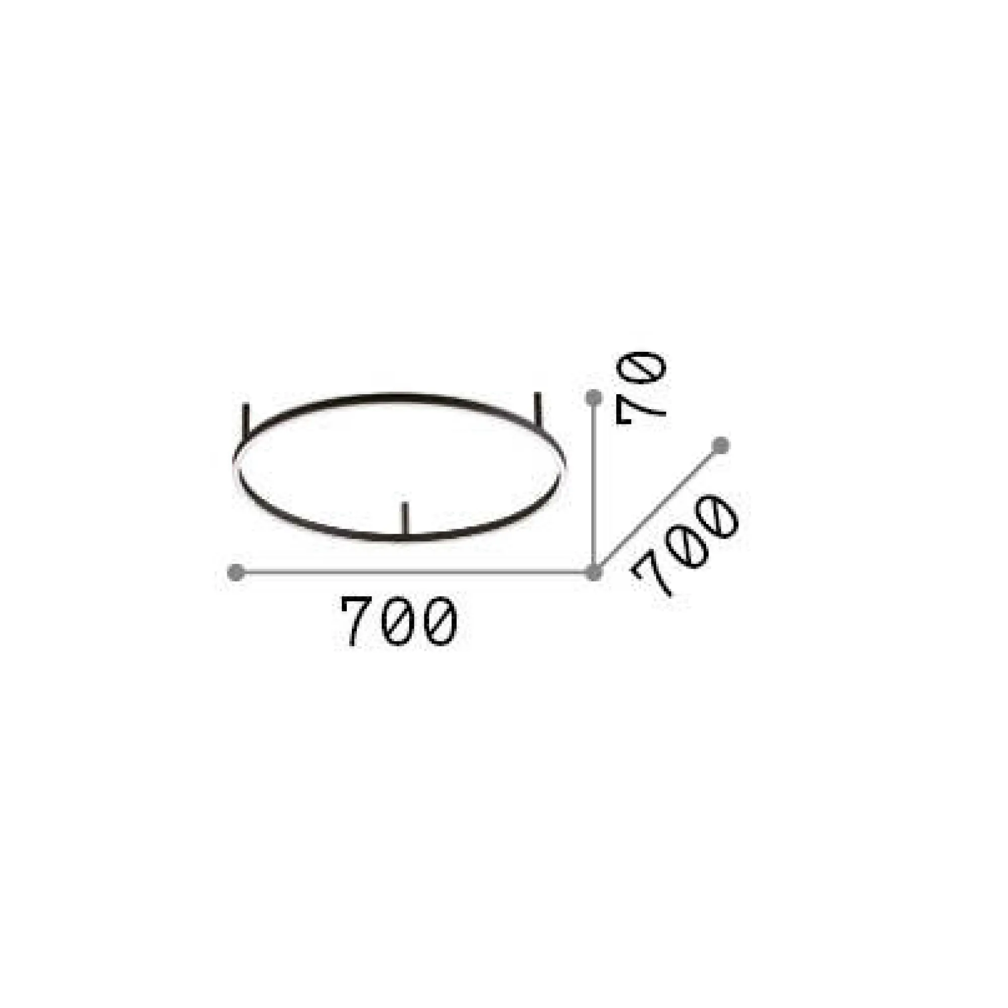 Ideal-Lux - Lampada da soffitto ORACLE SLIM PL D070 ROUND 3000K ON-OFF BK, 70 x 70 x h7 cm,<Dmora Best Sale
