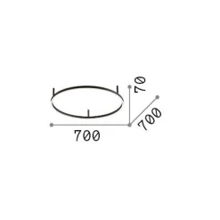 Ideal-Lux - Lampada da soffitto ORACLE SLIM PL D070 ROUND 3000K ON-OFF WH, 70 x 70 x h7 cm,<Dmora Fashion