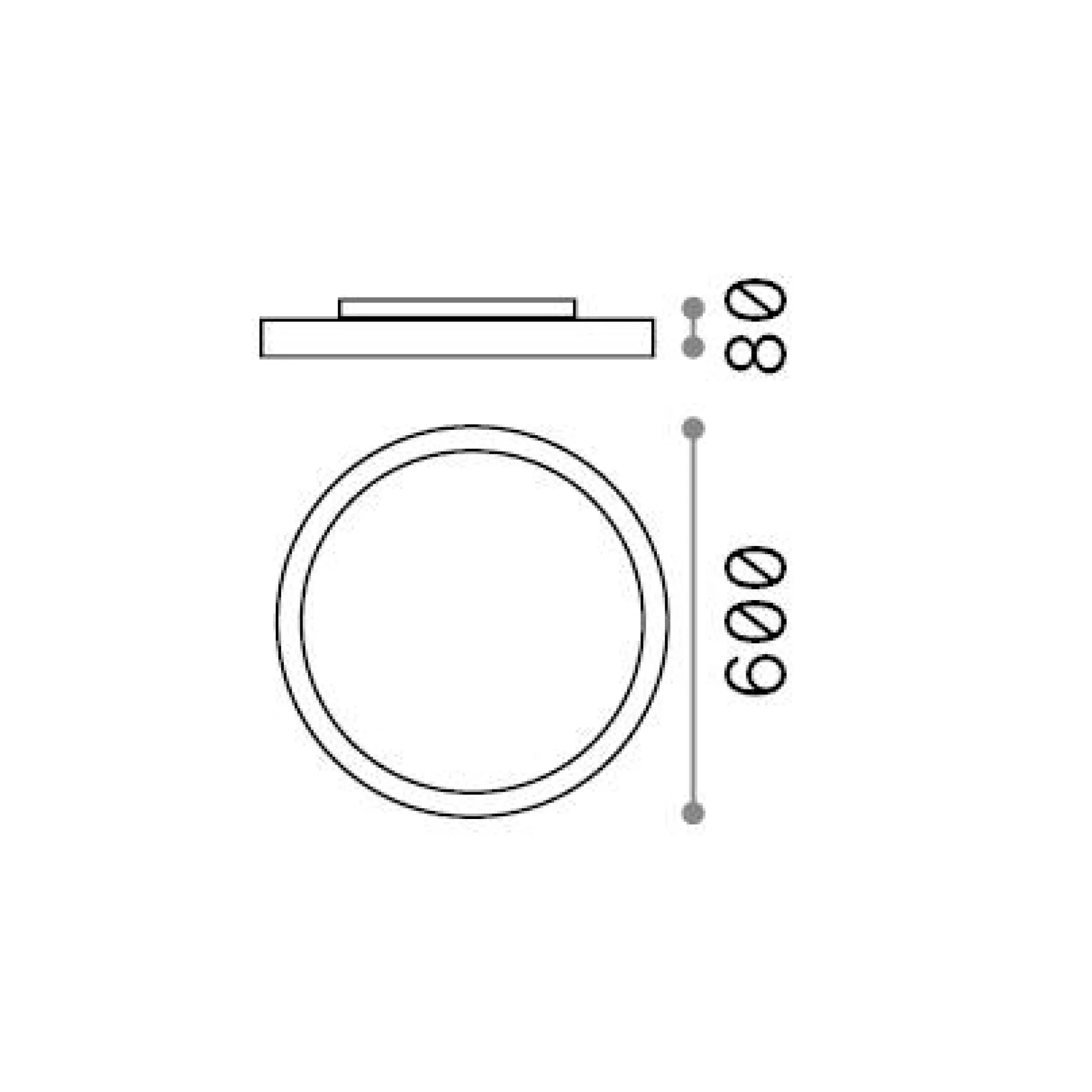 Ideal-Lux - Lampada da soffitto FLY PL D60 3000K , 60 x 60 x h8 cm,<Dmora Hot