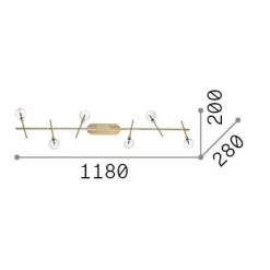Ideal-Lux - Lampada da soffitto MARACAS PL6, 118 x 28 x h20 cm,<Dmora Clearance