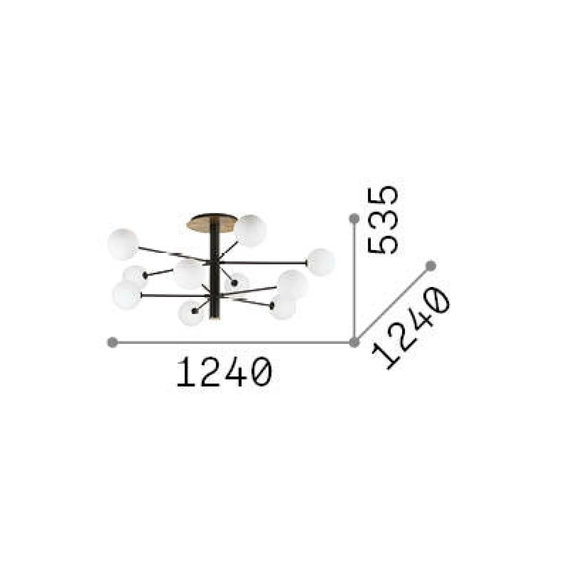 Ideal-Lux - Lampada da soffitto COSMOPOLITAN PL10, 124 x 124 x h54 cm,<Dmora Best Sale