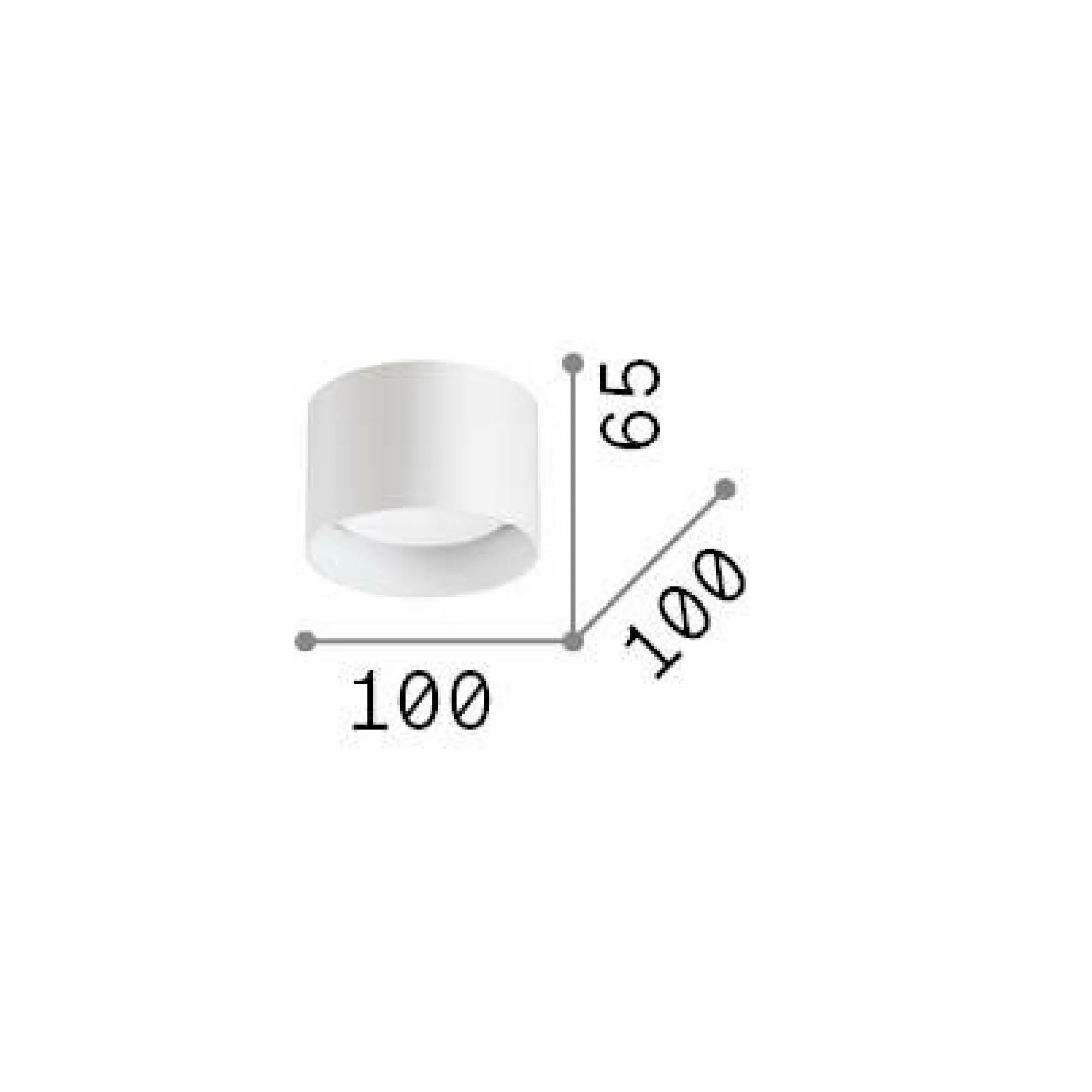 Ideal-Lux - Lampada da soffitto SPIKE PL1 ROUND , 10 x 10 x h7 cm,<Dmora Flash Sale
