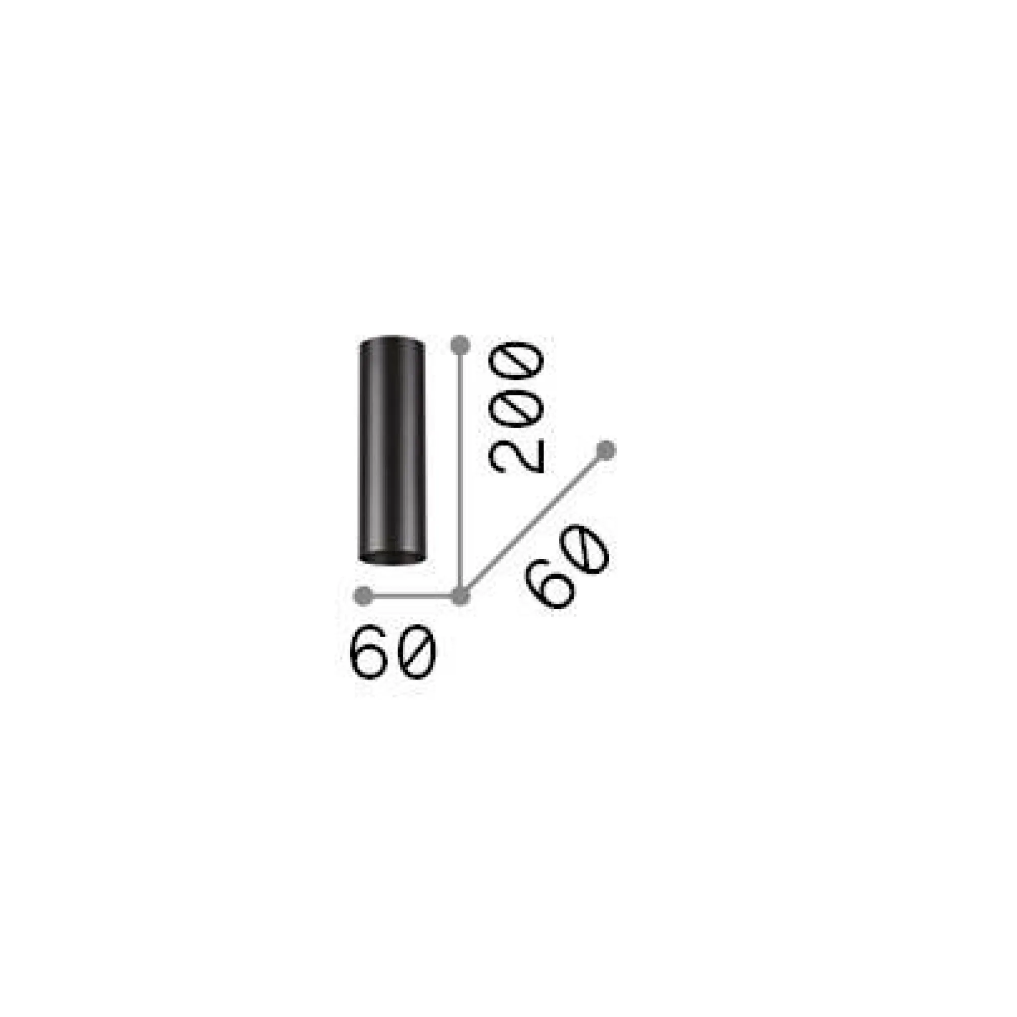 Ideal-Lux - Lampada da soffitto LOOK PL1 H20 , 6 x 6 x h20 cm,<Dmora Shop