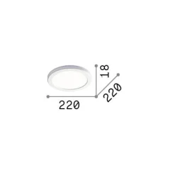 Ideal-Lux - Lampada da soffitto AURA PL ROUND 3000K , 22 x 22 x h2 cm,<Dmora Fashion