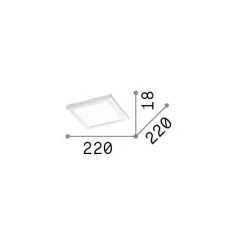 Ideal-Lux - Lampada da soffitto AURA PL SQUARE 3000K , 22 x 22 x h2 cm,<Dmora Cheap