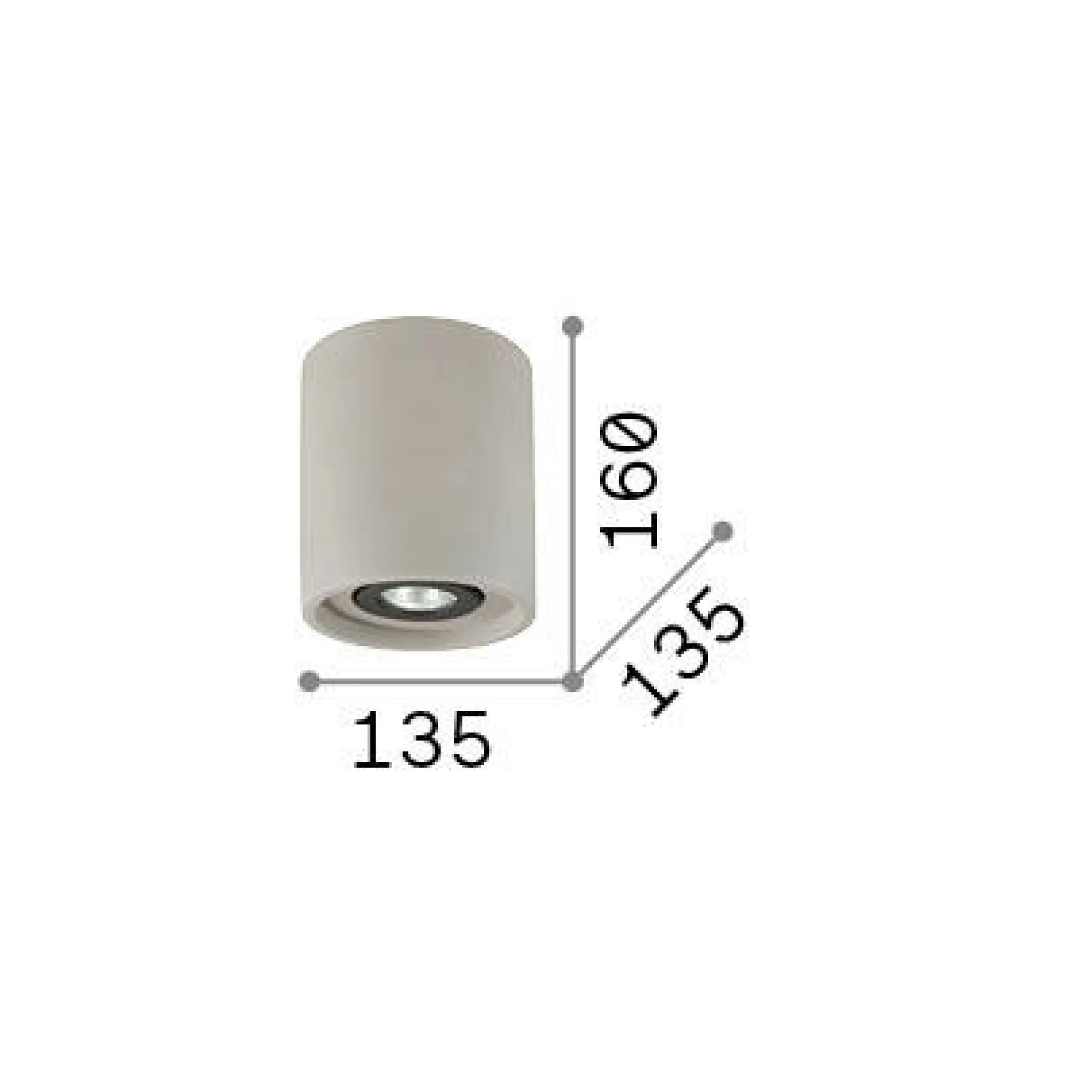 Ideal-Lux - Lampada da soffitto OAK PL1 ROUND , 14 x 14 x h16 cm,<Dmora Shop
