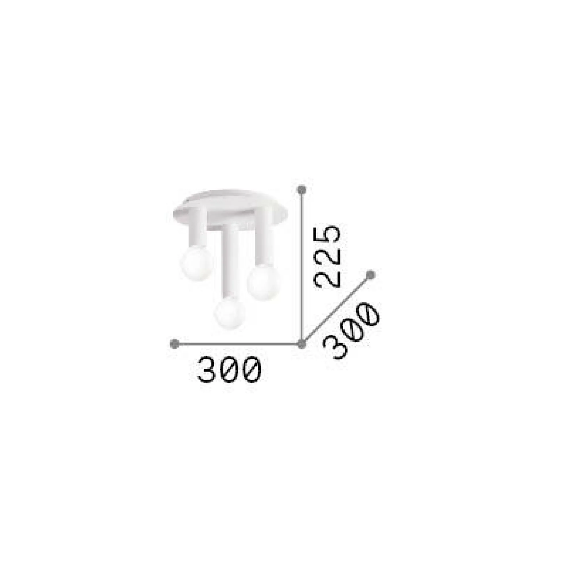 Ideal-Lux - Lampada da soffitto PETIT PL3 , 30 x 30 x h23 cm,<Dmora Discount