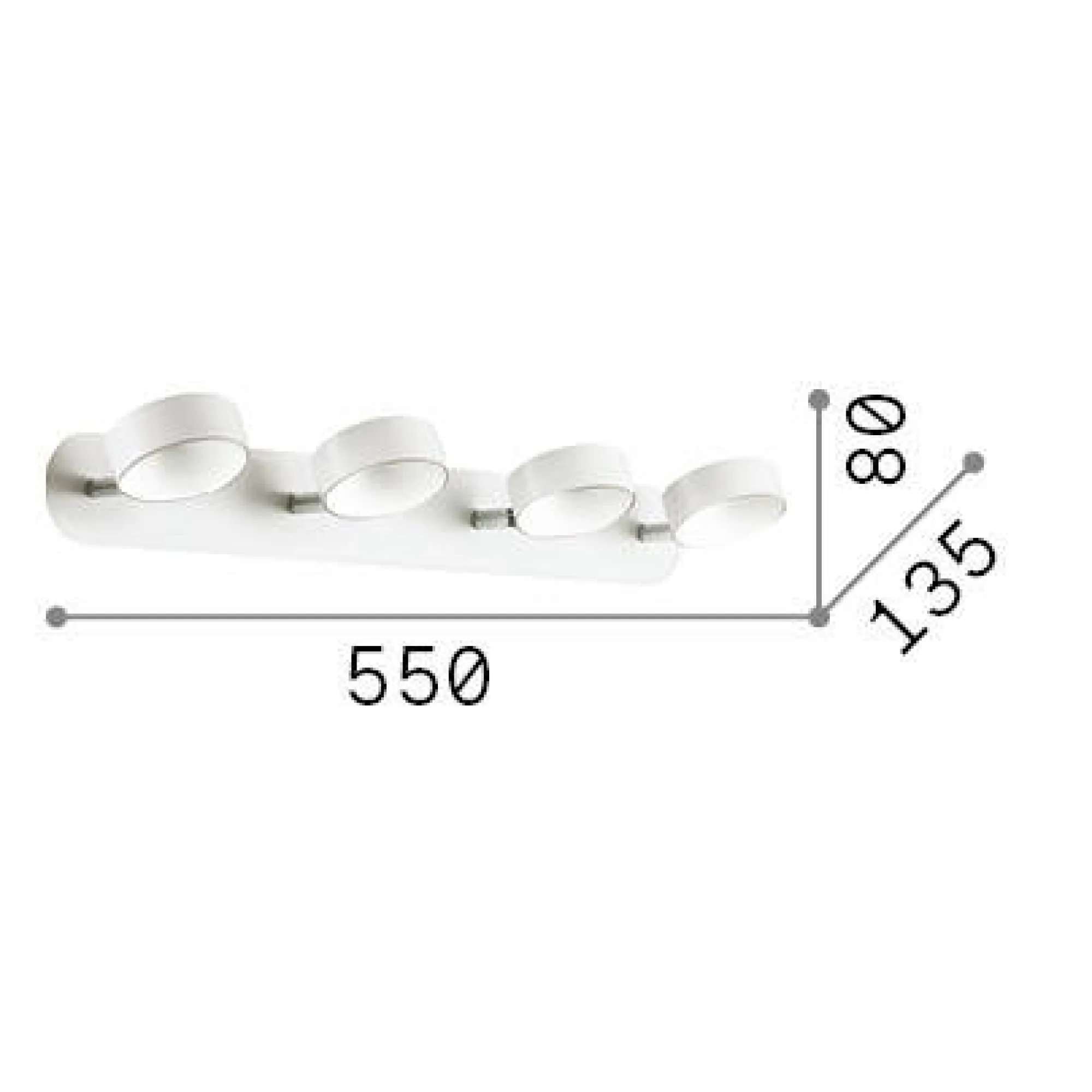 Ideal-Lux - Lampada da soffitto OBY PL4, 55 x 8 x h14 cm,<Dmora Cheap