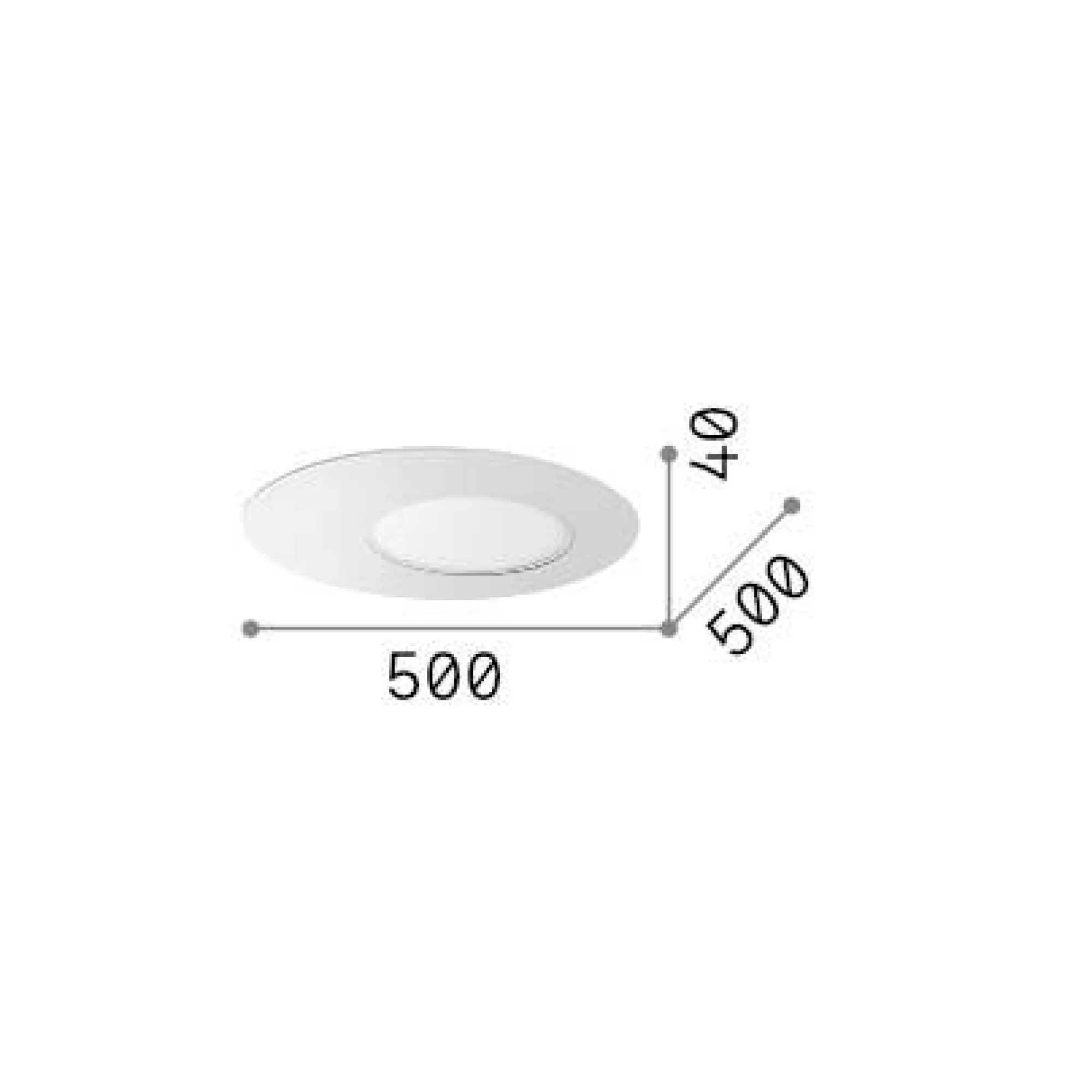 Ideal-Lux - Lampada da soffitto IRIDE PL D50 , 50 x 50 x h4 cm,<Dmora Online