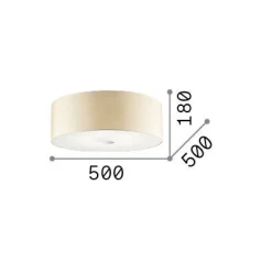 Ideal-Lux - Lampada da soffitto WOODY PL4 , 50 x 50 x h18 cm,<Dmora Best