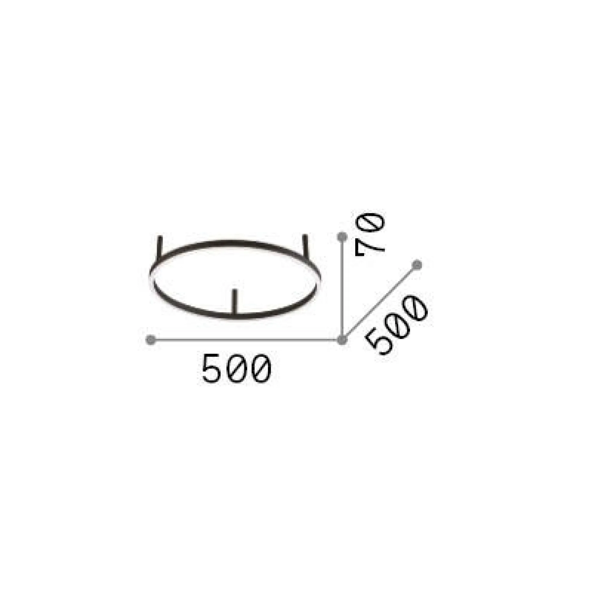 Ideal-Lux - Lampada da soffitto ORACLE SLIM PL D050 ROUND 3000K ON-OFF WH, 50 x 50 x h7 cm,<Dmora Hot