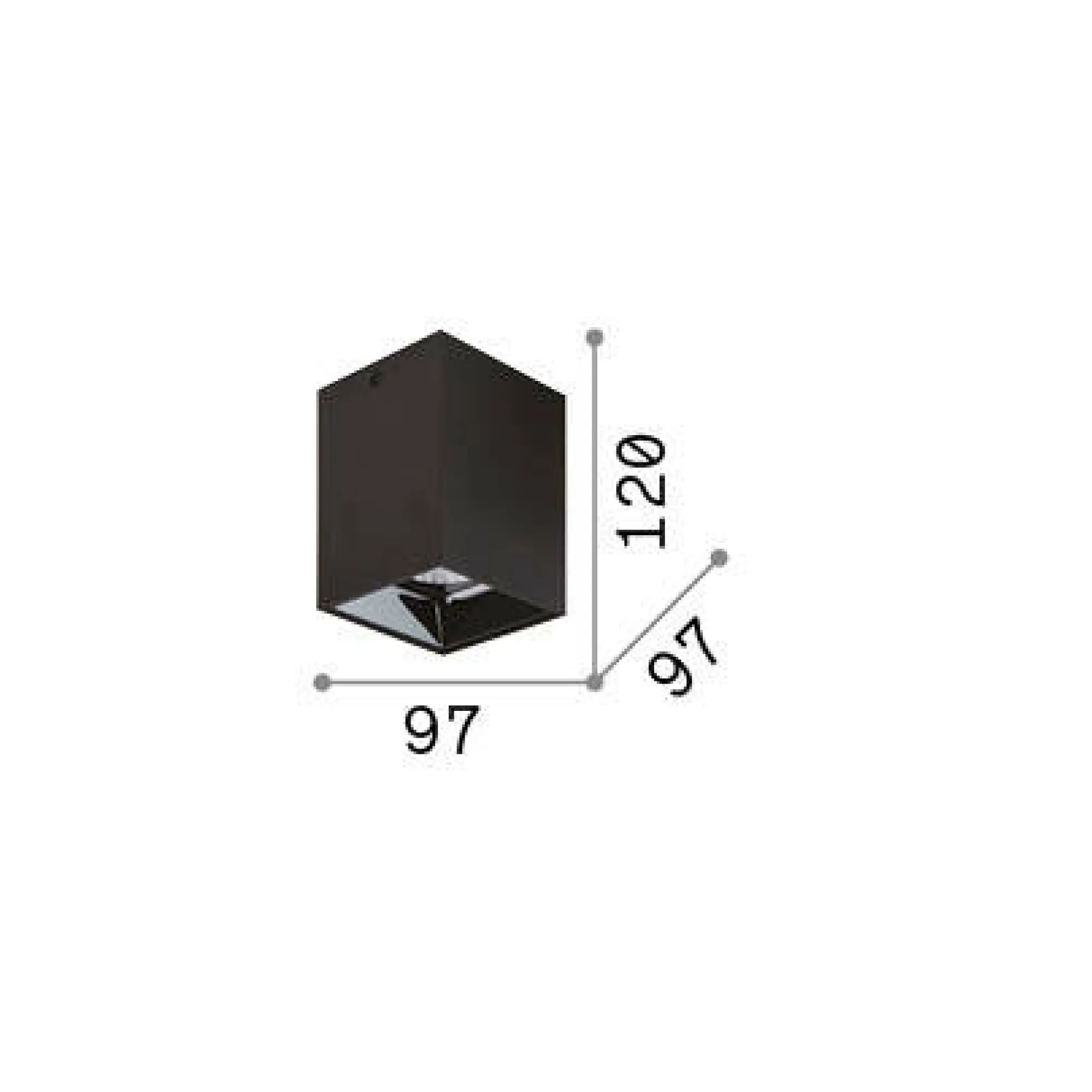 Ideal-Lux - Lampada da soffitto NITRO PL SQUARE D10 , 10 x 10 x h12 cm,<Dmora Discount