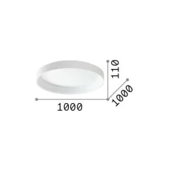 Ideal-Lux - Lampada da soffitto ZIGGY PL D100 , 100 x 100 x h11 cm,<Dmora Outlet