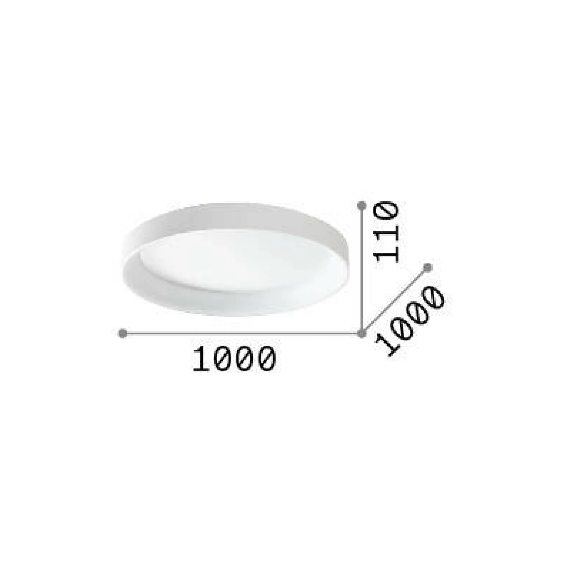 Ideal-Lux - Lampada da soffitto ZIGGY PL D100 , 100 x 100 x h11 cm,<Dmora Outlet