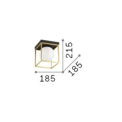 Ideal-Lux - Lampada da soffitto LINGOTTO PL1 , 19 x 19 x h22 cm,<Dmora Discount