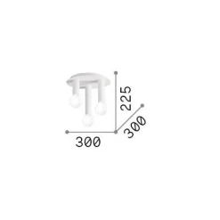 Ideal-Lux - Lampada da soffitto PETIT PL3 , 30 x 30 x h23 cm,<Dmora Fashion