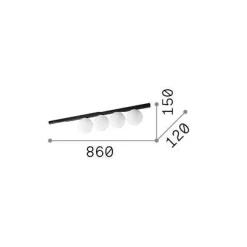 Ideal-Lux - Lampada da soffitto BINOMIO PL4 , 86 x 12 x h15 cm,<Dmora Discount