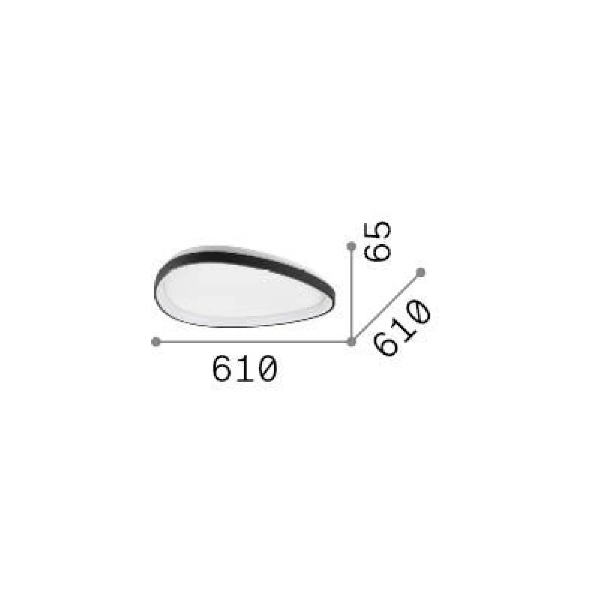 Ideal-Lux - Lampada da soffitto GEMINI PL D061 DALI/PUSH , 61 x 61 x h7 cm,<Dmora Discount
