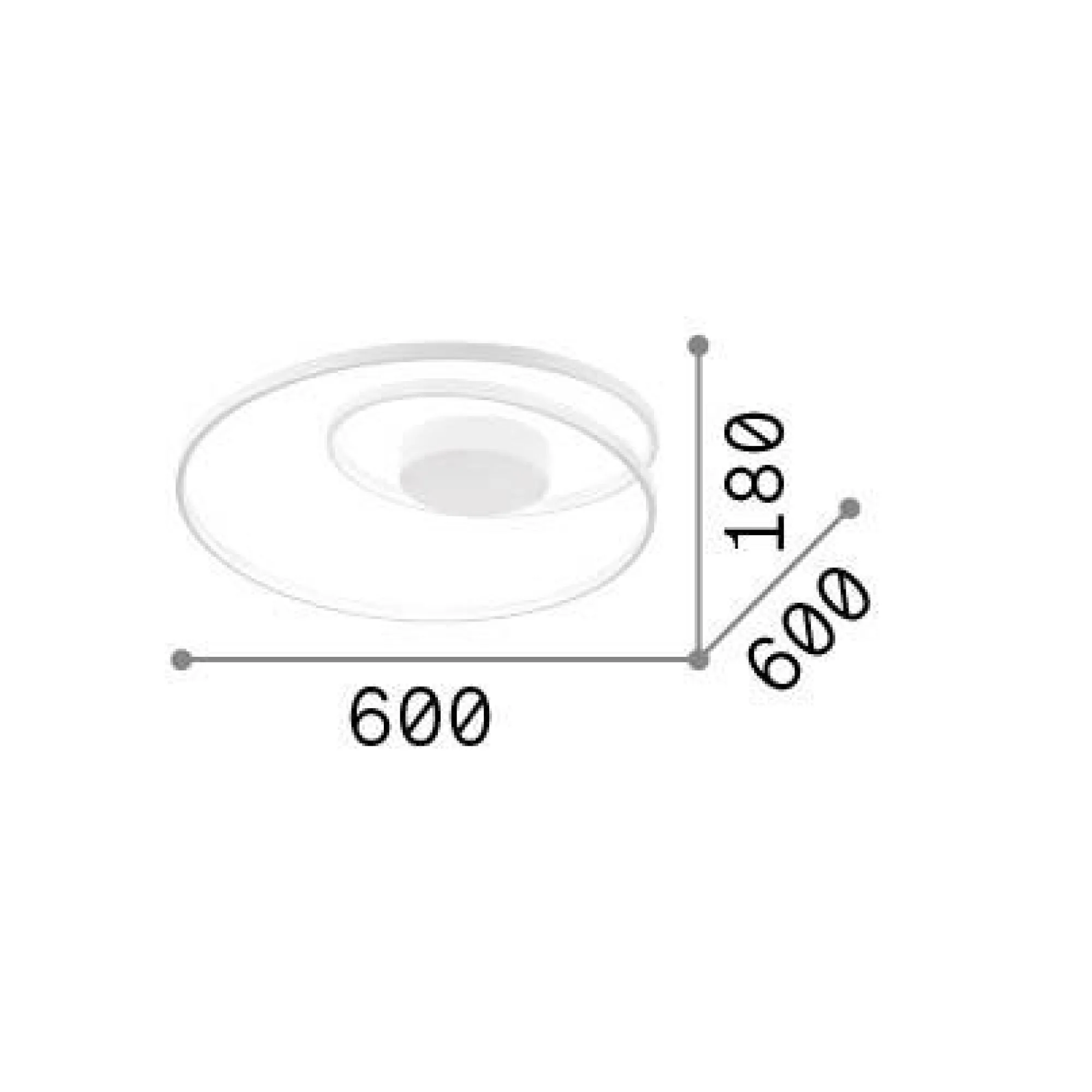 Ideal-Lux - Lampada da soffitto OZ PL ON-OFF , 60 x 60 x h18 cm,<Dmora Best