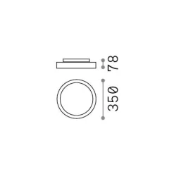 Ideal-Lux - Lampada da soffitto FLY PL D35 3000K , 35 x 35 x h8 cm,<Dmora Cheap