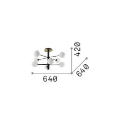 Ideal-Lux - Lampada da soffitto COSMOPOLITAN PL8, 64 x 64 x h42 cm,<Dmora Outlet