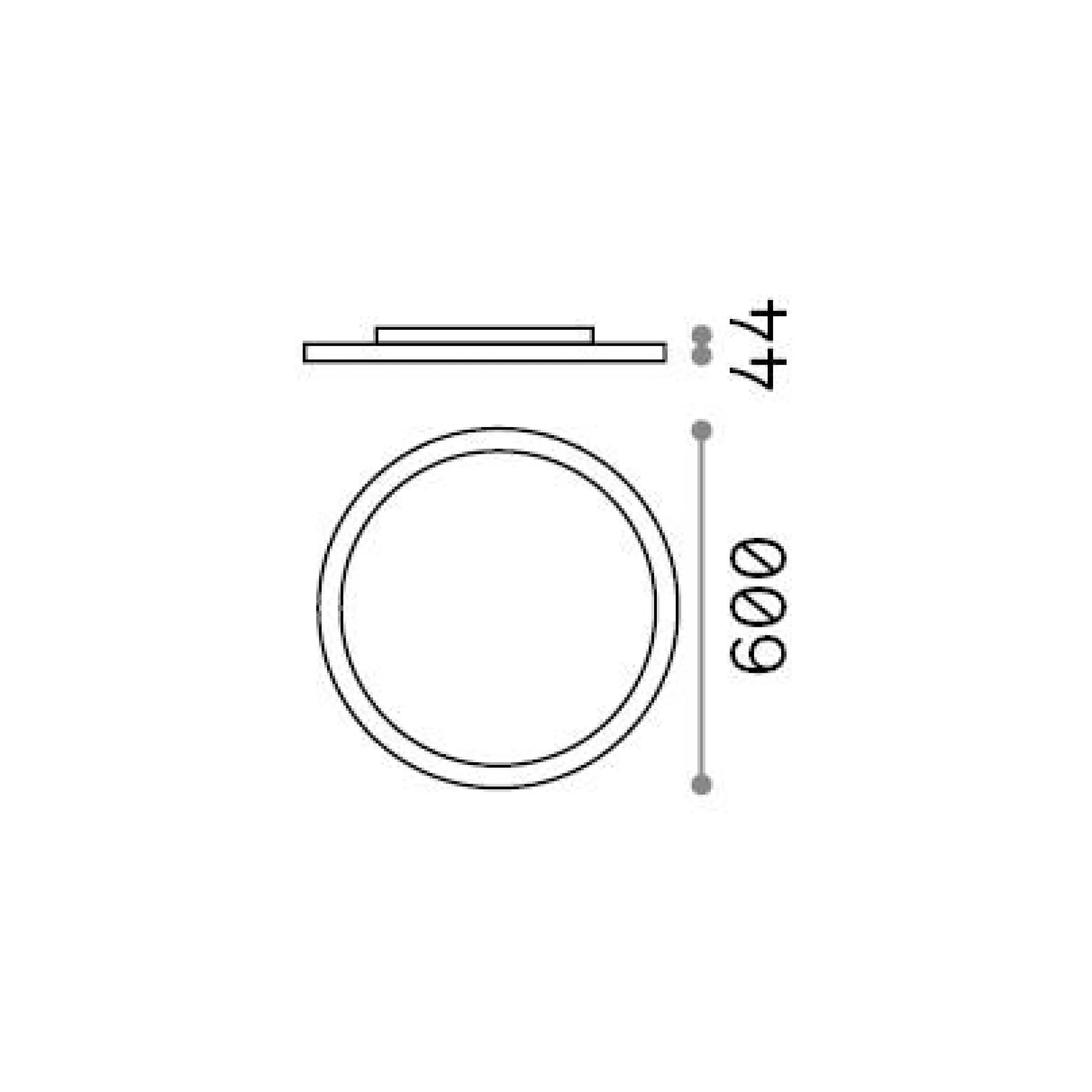Ideal-Lux - Lampada da soffitto FLY SLIM PL D60 4000K, 60 x 60 x h4 cm,<Dmora New