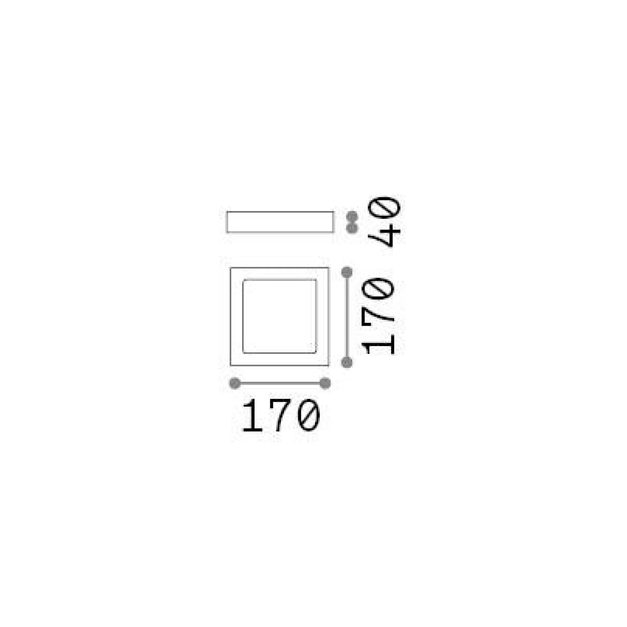 Ideal-Lux - Lampada da soffitto UNIVERSAL PL D17 SQUARE 3000K, 17 x 17 x h4 cm,<Dmora Best