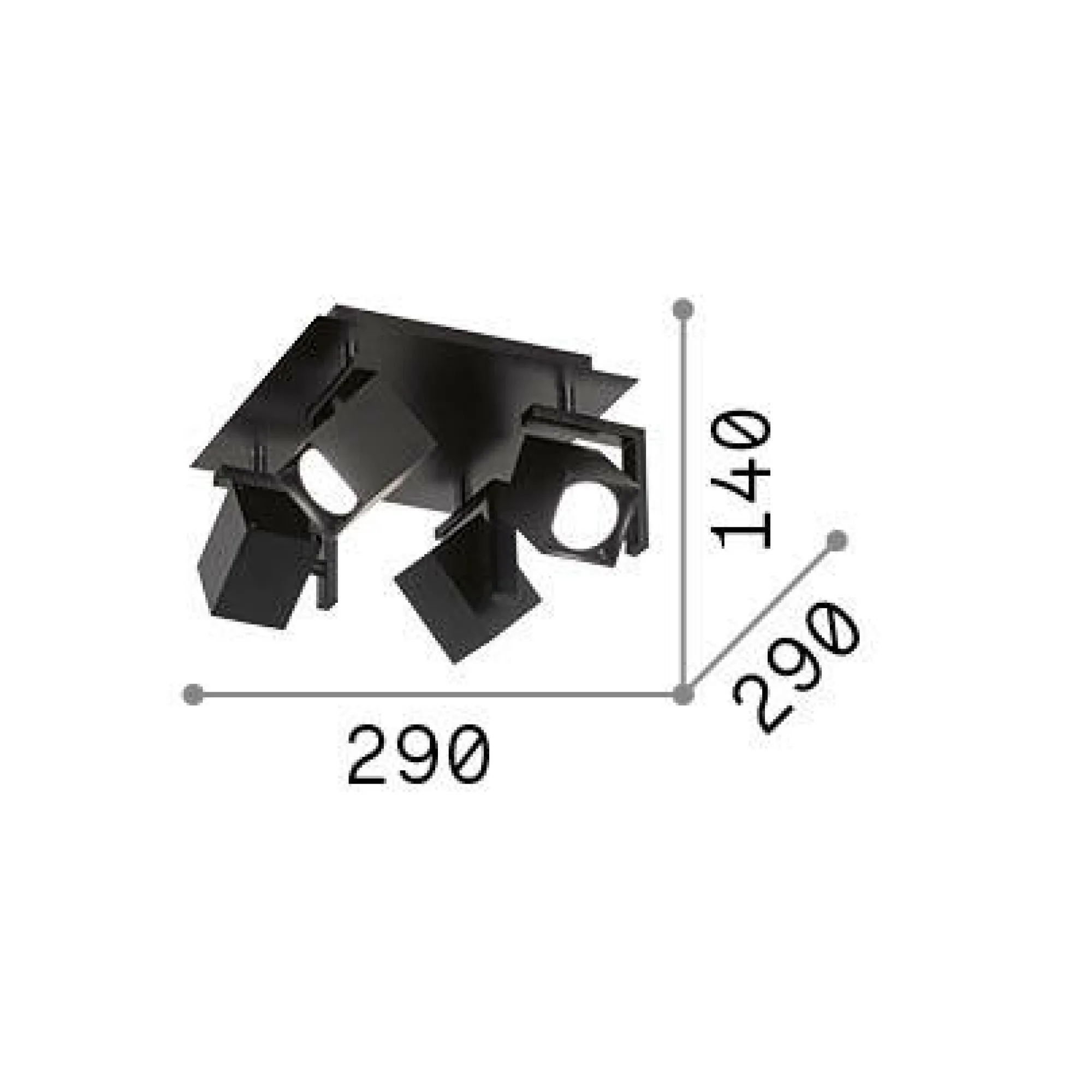Ideal-Lux - Lampada da soffitto MOUSE PL4 , 29 x 29 x h14 cm,<Dmora Shop