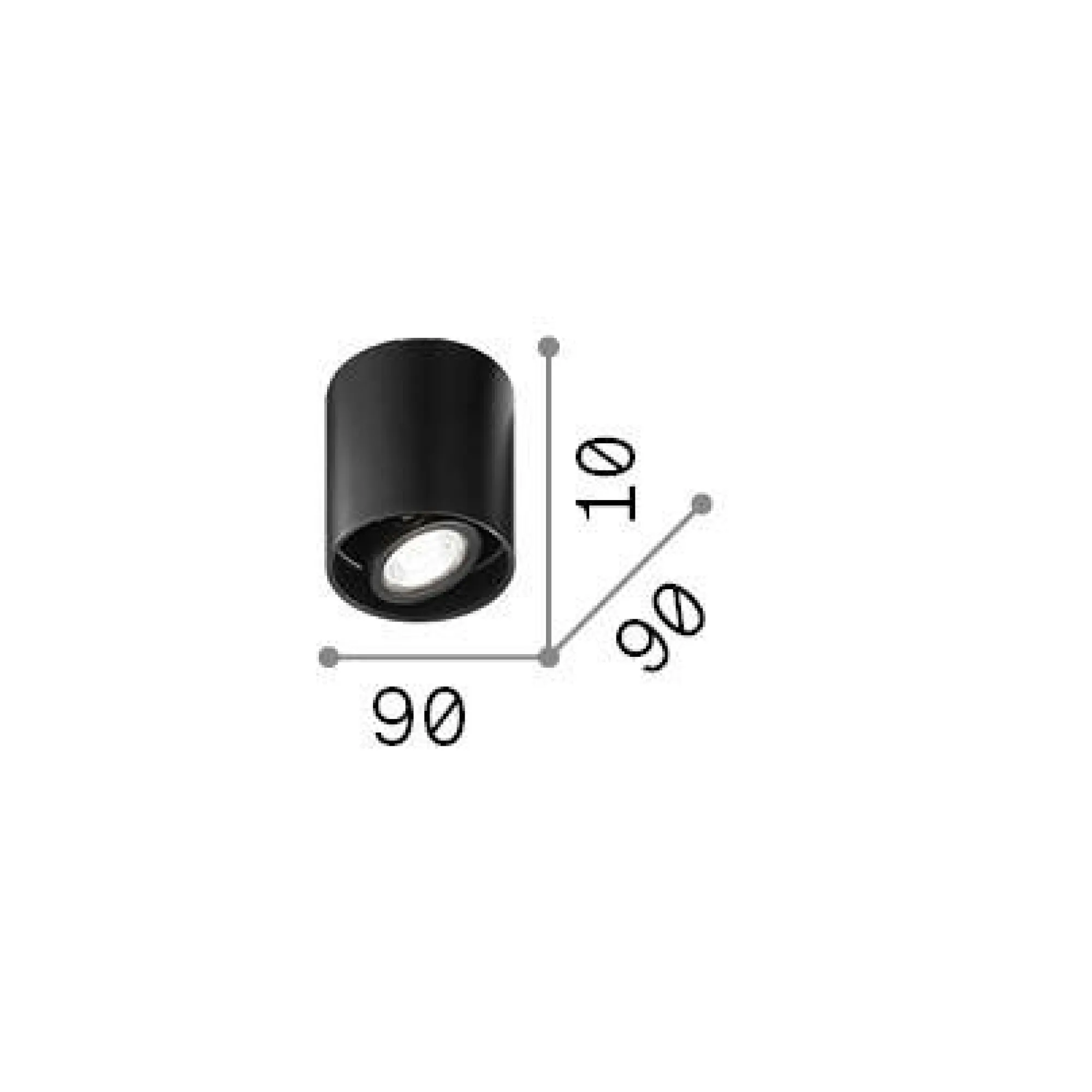 Ideal-Lux - Lampada da soffitto MOOD PL1 D09 ROUND , 9 x 9 x h11 cm,<Dmora Sale