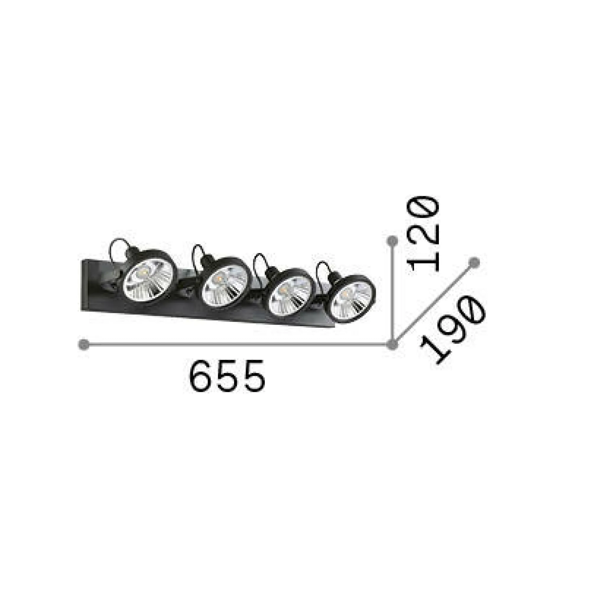 Ideal-Lux - Lampada da soffitto GLIM PL4 , 66 x 12 x h19 cm,<Dmora Store