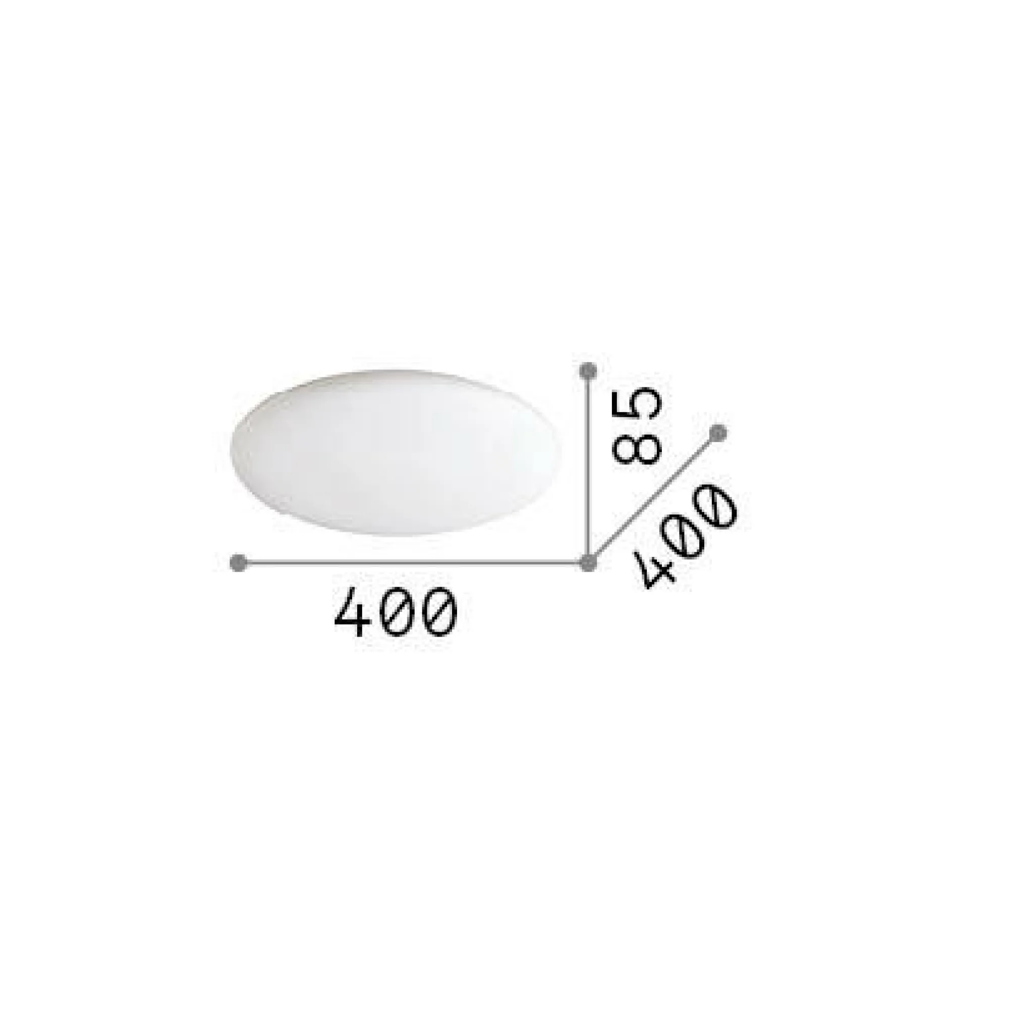 Ideal-Lux - Lampada da soffitto LEVEL PL D40, 40 x 40 x h9 cm,<Dmora Discount