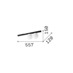 Ideal-Lux - Lampada da soffitto BINOMIO PL2 , 56 x 12 x h15 cm,<Dmora Fashion