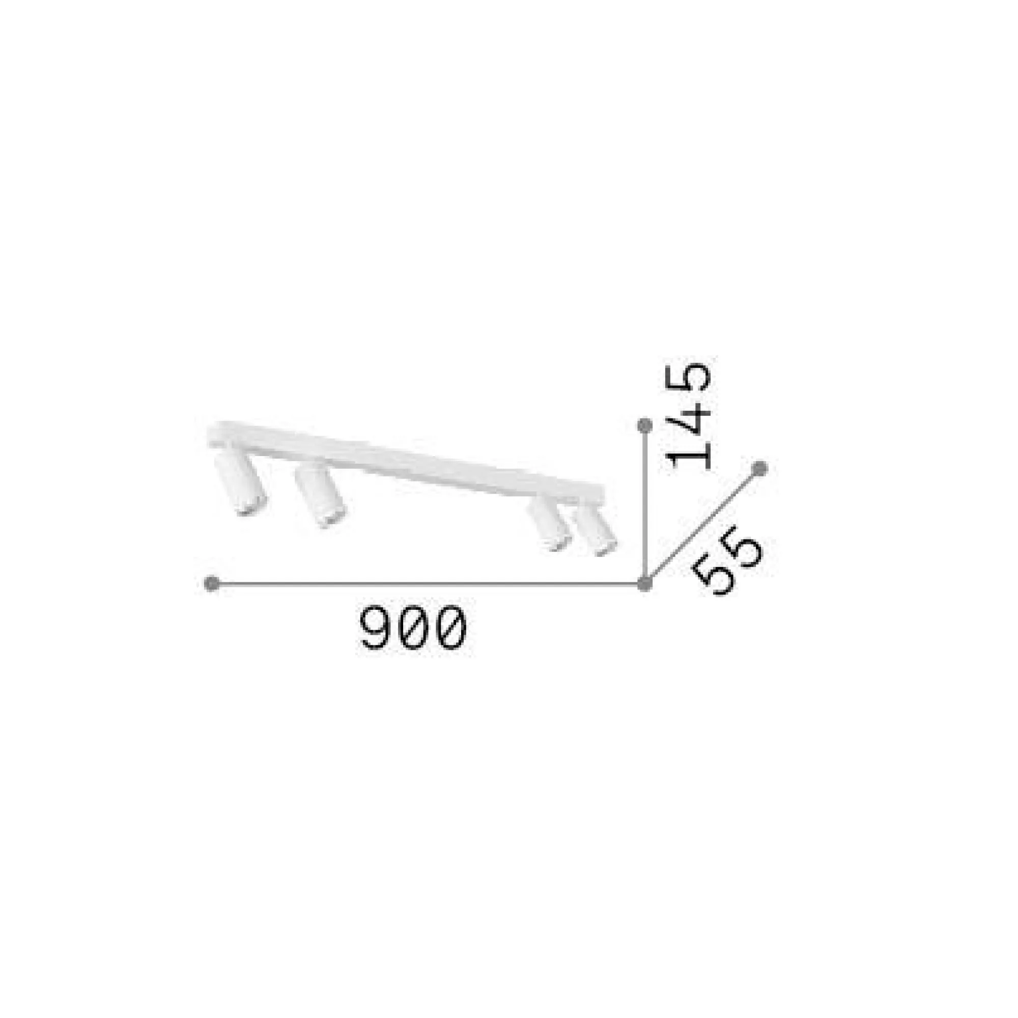 Ideal-Lux - Lampada da soffitto PROFILO PL4 , 90 x 6 x h15 cm,<Dmora Flash Sale