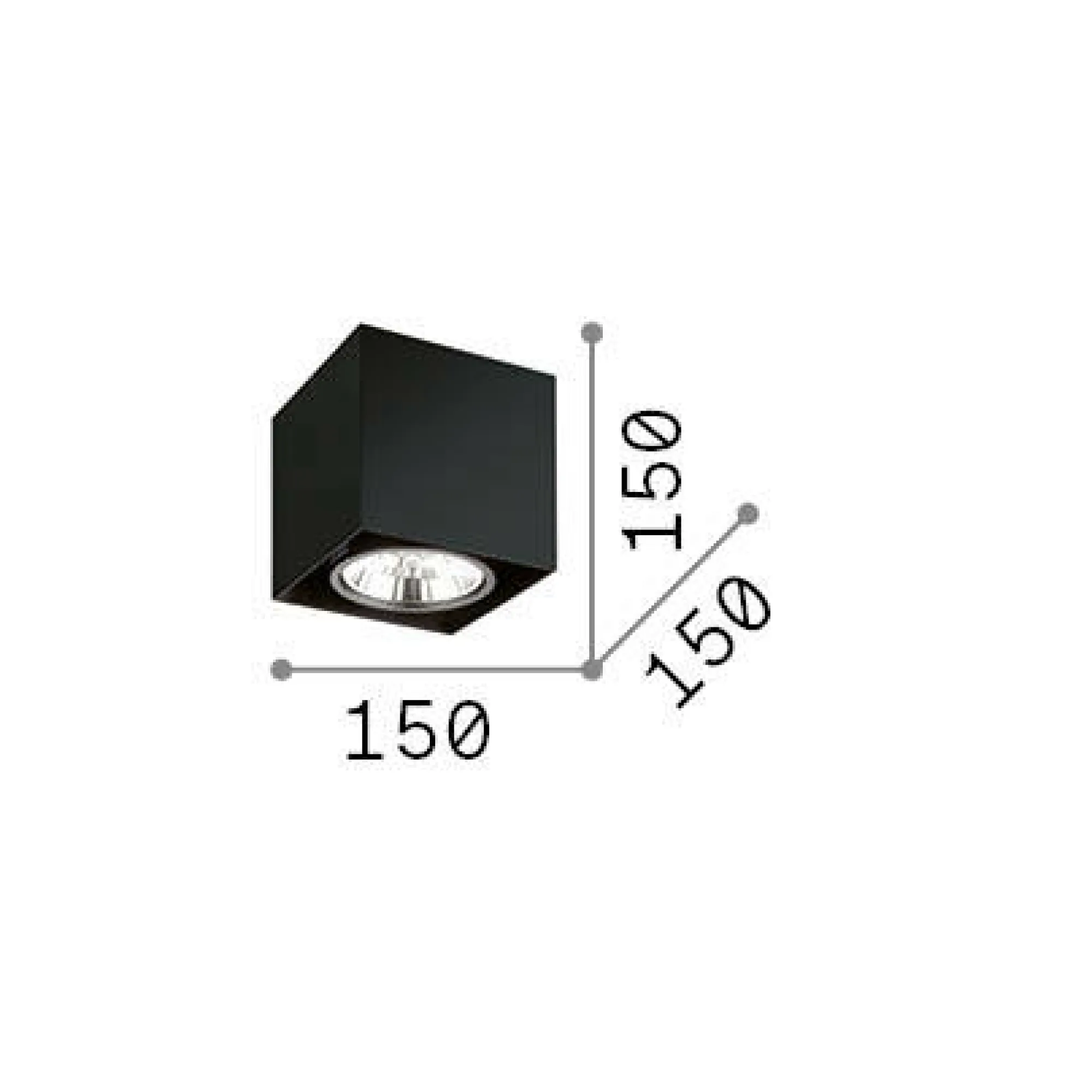 Ideal-Lux - Lampada da soffitto MOOD PL1 D15 SQUARE , 15 x 15 x h15 cm,<Dmora Shop