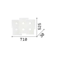 Ideal-Lux - Lampada da soffitto TOTEM PL6, Made in Italy, 53 x 71 x h3 cm,<Dmora Clearance