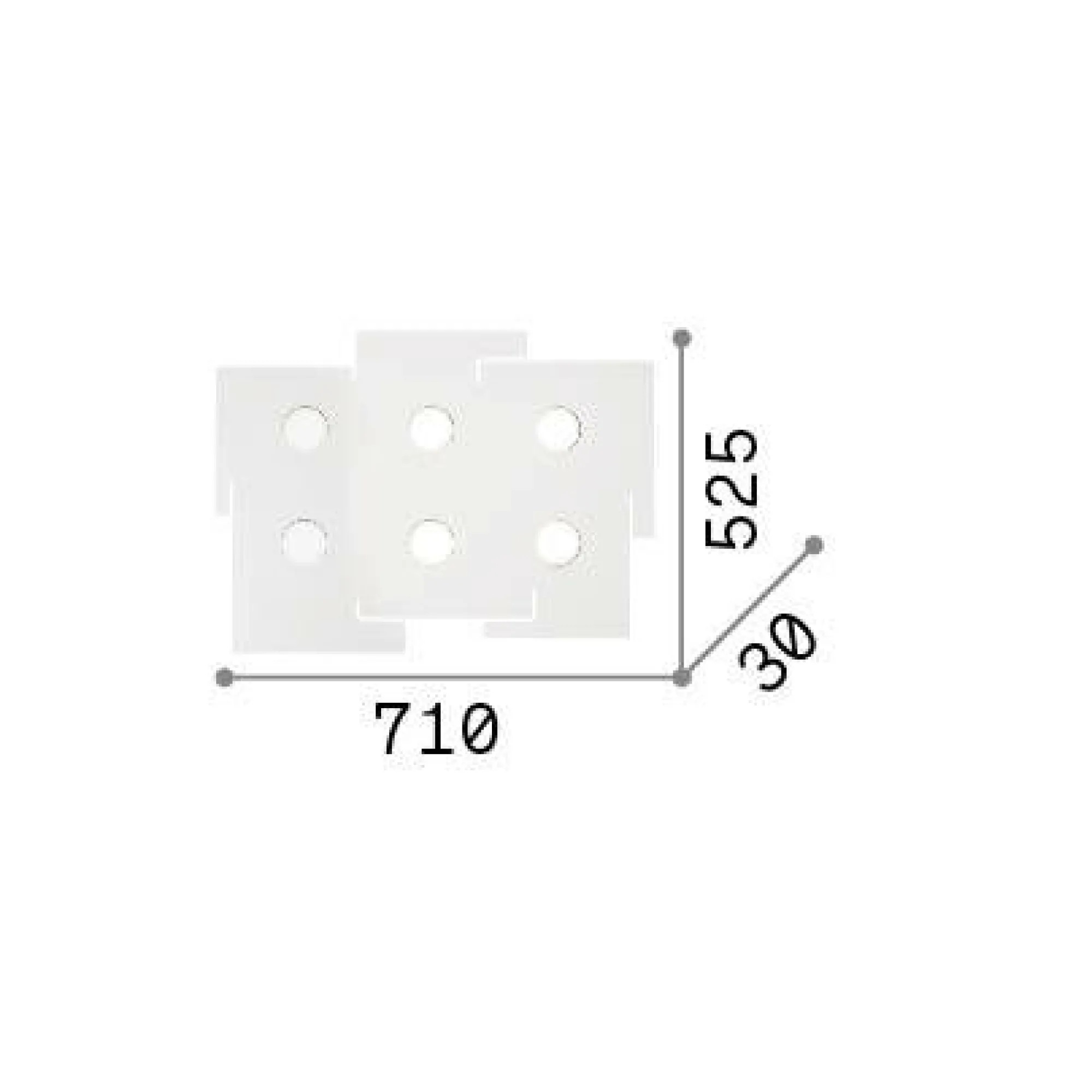 Ideal-Lux - Lampada da soffitto TOTEM PL6, Made in Italy, 53 x 71 x h3 cm,<Dmora Clearance
