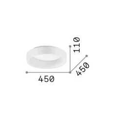 Ideal-Lux - Lampada da soffitto ZIGGY PL D045 , 45 x 45 x h11 cm,<Dmora Sale