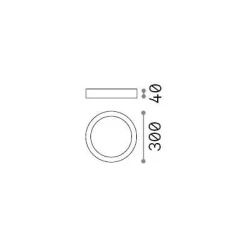 Ideal-Lux - Lampada da soffitto UNIVERSAL PL D30 ROUND 4000K, 30 x 30 x h4 cm,<Dmora Best Sale