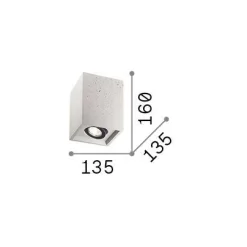 Ideal-Lux - Lampada da soffitto OAK PL1 SQUARE , 14 x 14 x h16 cm,<Dmora Clearance