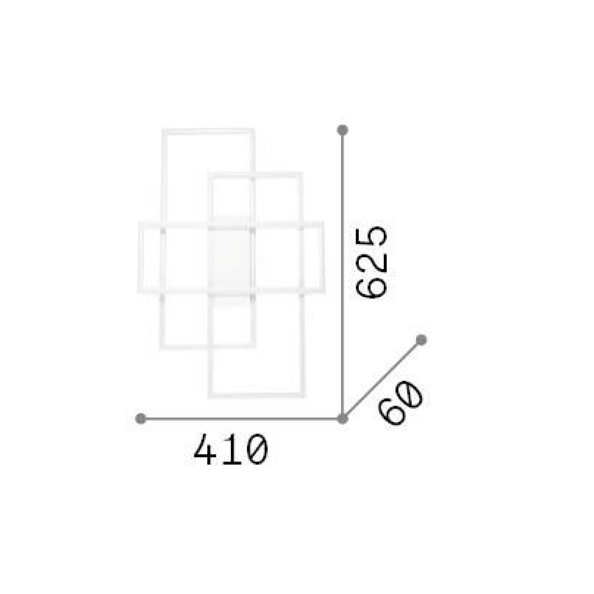 Ideal-Lux - Lampada da soffitto FRAME PL RETTANGOLO , 63 x 41 x h6 cm,<Dmora Discount