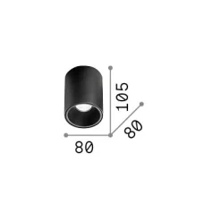 Ideal-Lux - Lampada da soffitto NITRO PL ROUND D08 , 8 x 8 x h11 cm,<Dmora Store